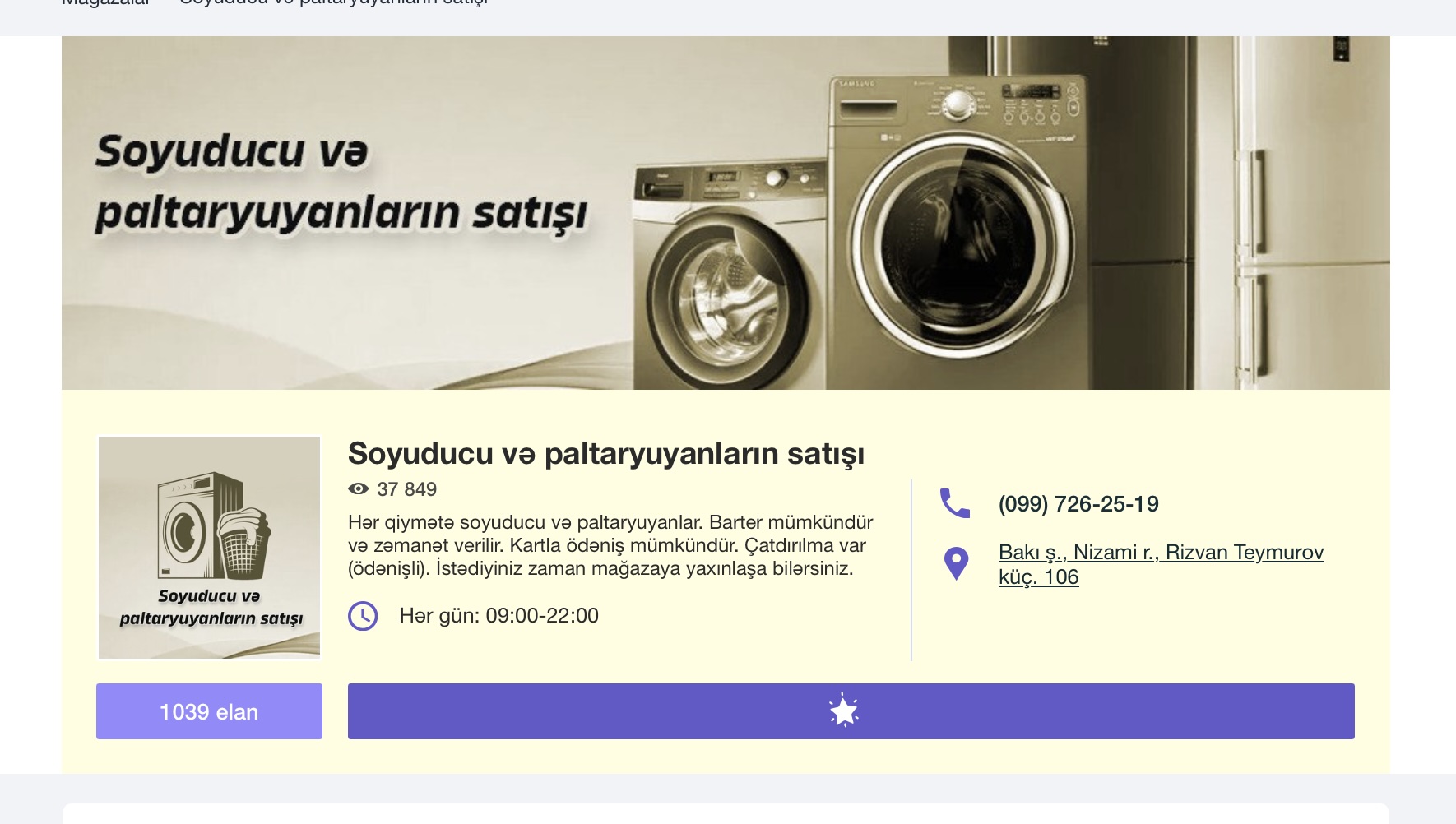 Soyuducu və paltaryuyanların satışı