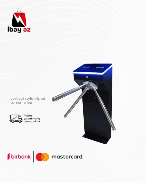Vertical Style Tripod Turnstile with LED