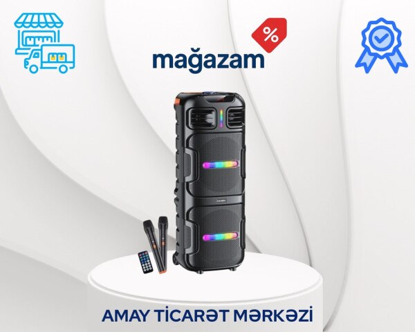Portativ dinamik Kakusiga KK12201 RGB 2 Mikrofon