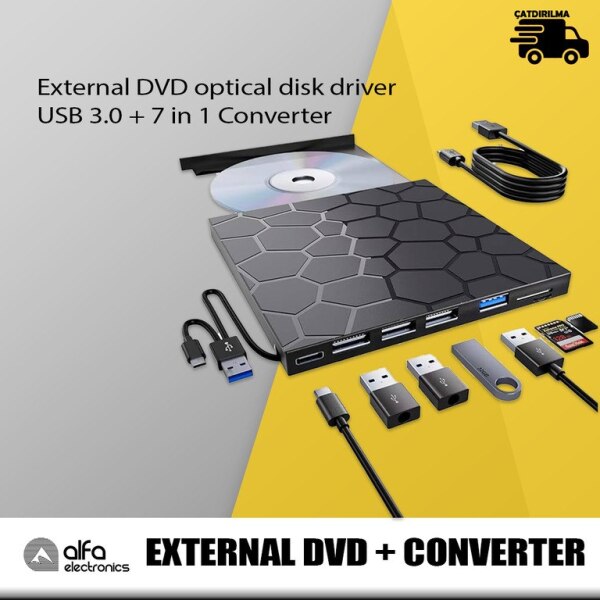 External DVD optical disk driver USB 30  7 in 1 Converter