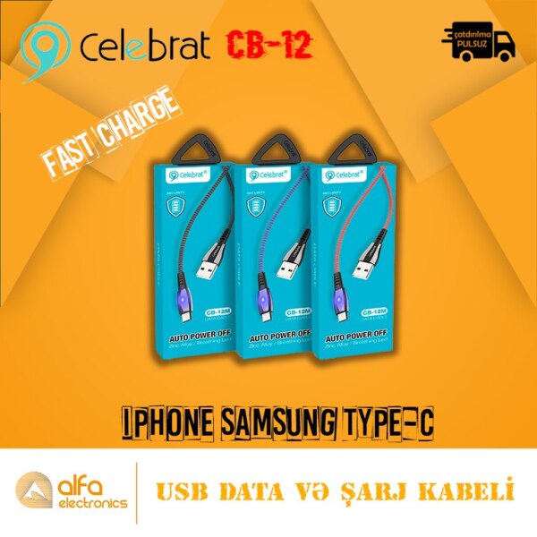 Celebrat CB12 USB Data Fastcharge Kabel