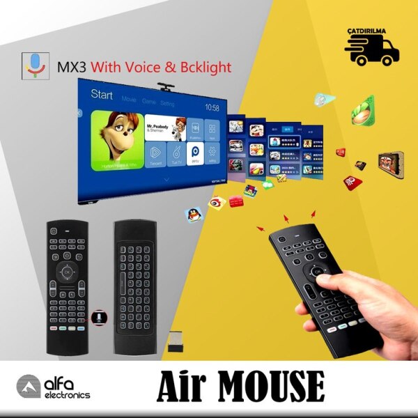 Keyboard air mouse MX3 VioceBacklight 
