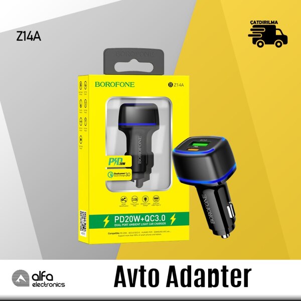Avto adapter Borofone BZ14A