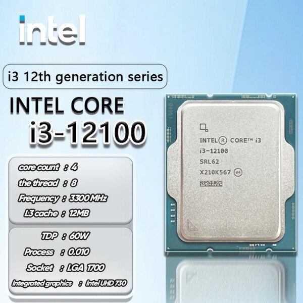 Prosessor Intel Core i312100 430GHz