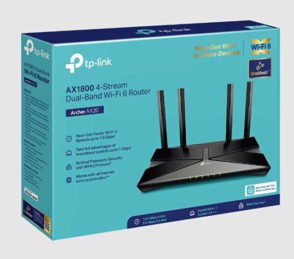 Router TPLink Archer AX20 AX1800 Dual Band WiFi 6
