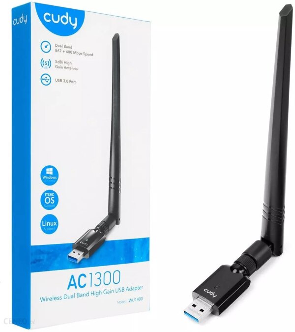 USB WiFi adapter Cudy WU1400 AC1300 5G Wireless Dual Band High Gain