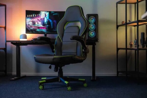 Oyun kreslosu 2E Chair HEBI blackgreen