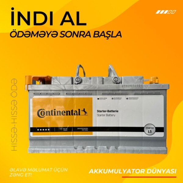 Akkumulyator Continental 12V 100Ah StarterL5