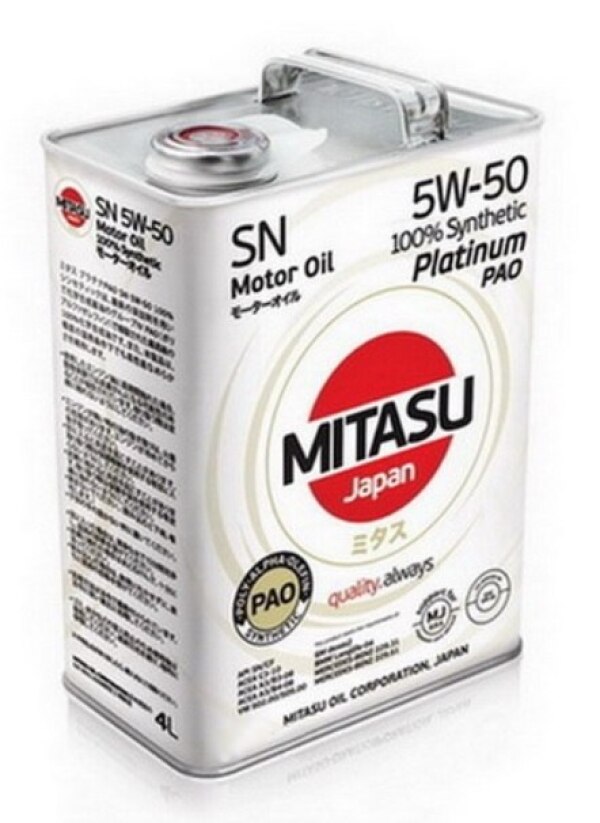 Mühərrik yağı Mitasu Platinum PAO SN 5W50 4L