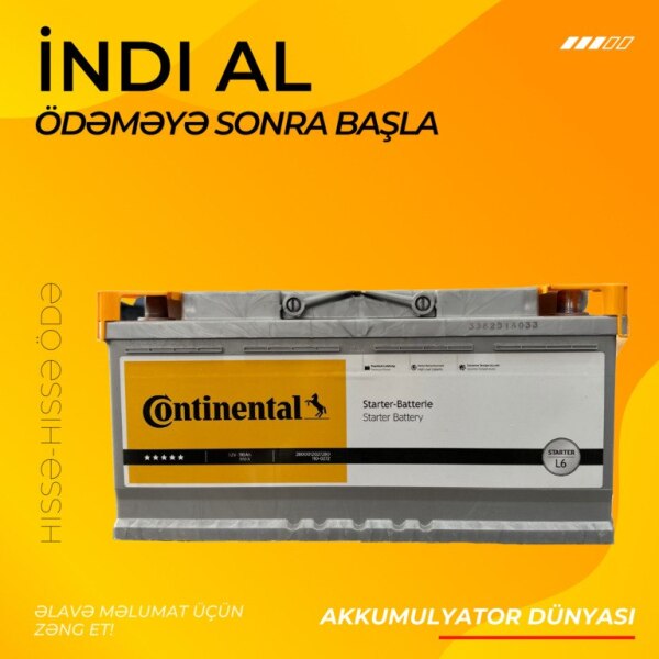 Akkumulyator Continental 12V 110Ah StarterL6