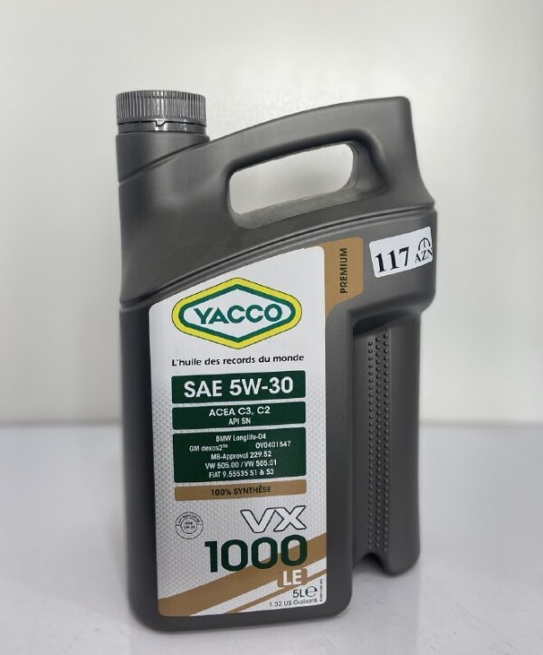 Mühərrik yağı YACCO 1000 LE SAE 5W30 5L