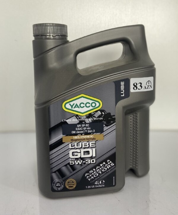 Mühərrik yağı YACCO LUBE GDI 5W30 4L
