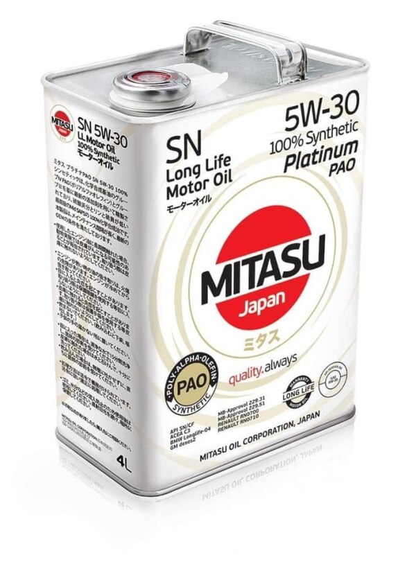 Mühərrik yağı Mitasu Platinum PAO SN 5W30 4L