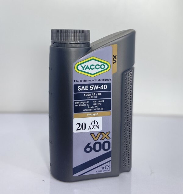 Mühərrik yağı YACCO 600 SAE 5W40 1L