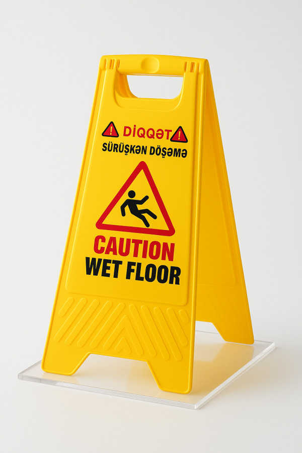 Sahənin yaş olmasını xəbərdarlıq nişanıiki tərəfli