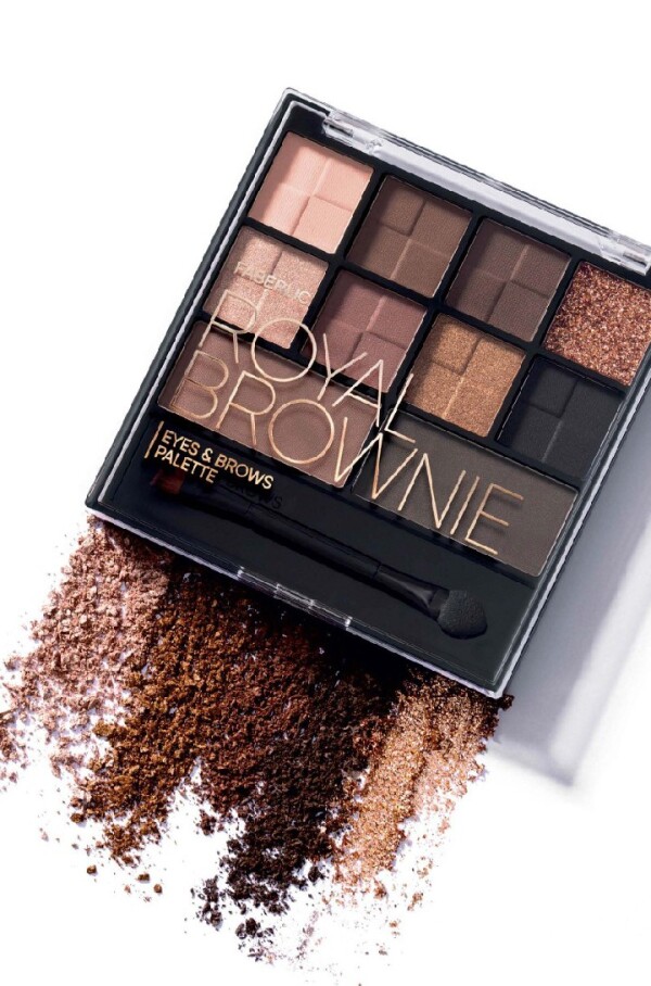 Göz qapaqları və qaşlar üşün kölgələr paleti Royal Brownie