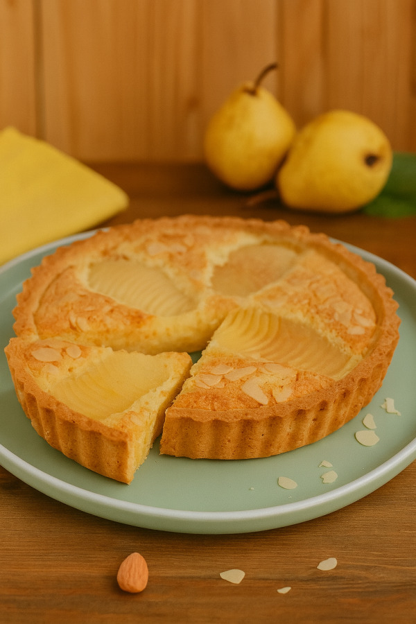 Тарт с кремом из макадамии и грушей