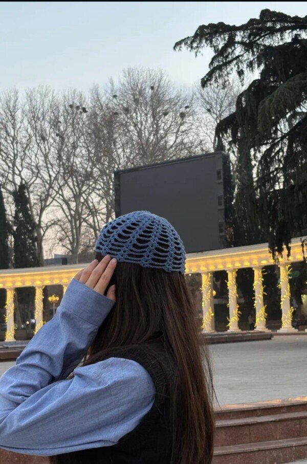 Mavi toxuma papaq 🧶