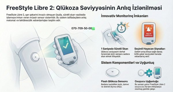 “Libre 2 — Qlükoza səviyyəsini real vaxtda izləmək üçün təhlükəsiz və rahat sensor.”