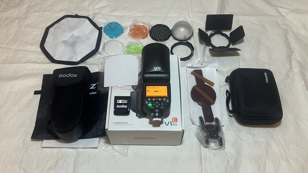 Godox V1C Pro + X2T-C TTL + Aksesuar Seti (Canon üçün, ideal vəziyyət)