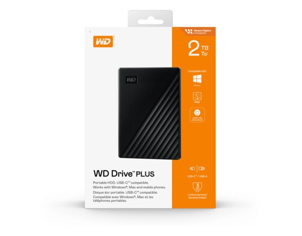 Xarici HDD UsbTypec WD Drive Plus 2TB