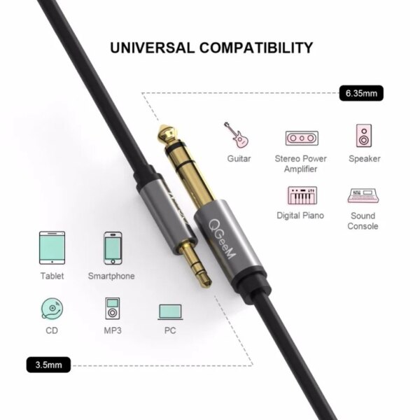 Kabel AUX 35mm to 635mm