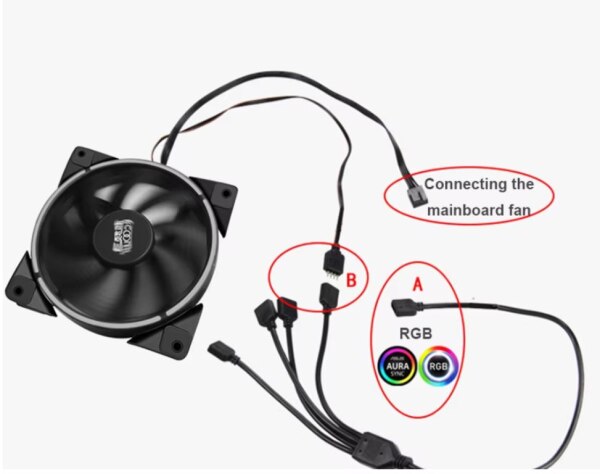 ARGB Fan quraşdırmaq üçün Hub 5 port