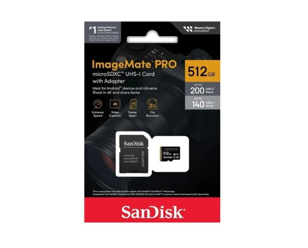 Mikro kart 4K SanDisk ImageMate Pro 512GB
