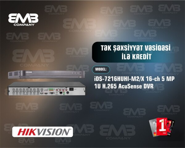 İDS7216HUHIM2 X 16ch 5MP 1U H265 AcuSense DVR