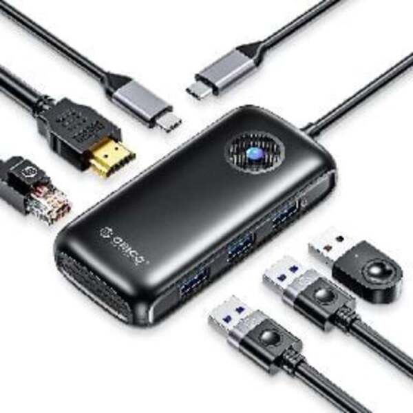 DS ORICODM7TSBKBP 7in1 USB 302xUSBA20 PD 100 WHDMI 4K30Hz VGA19201080P60Hz3