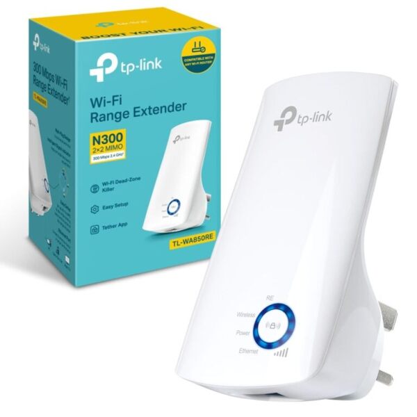 TPlink WiFi Range Extender N300 2x2 MIMO 300 Mbps 24 GHz TLWA850RE