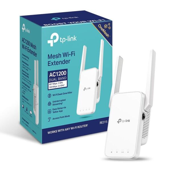 tplink Mesh WiFi Extender AC1200 DUAL BAND 867 Mbps 5GHz  300 Mbps 24GHz RE315