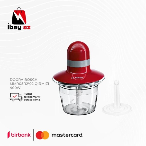 Doğrayıcı Bosch MMR08R202 Qırmızı 400W