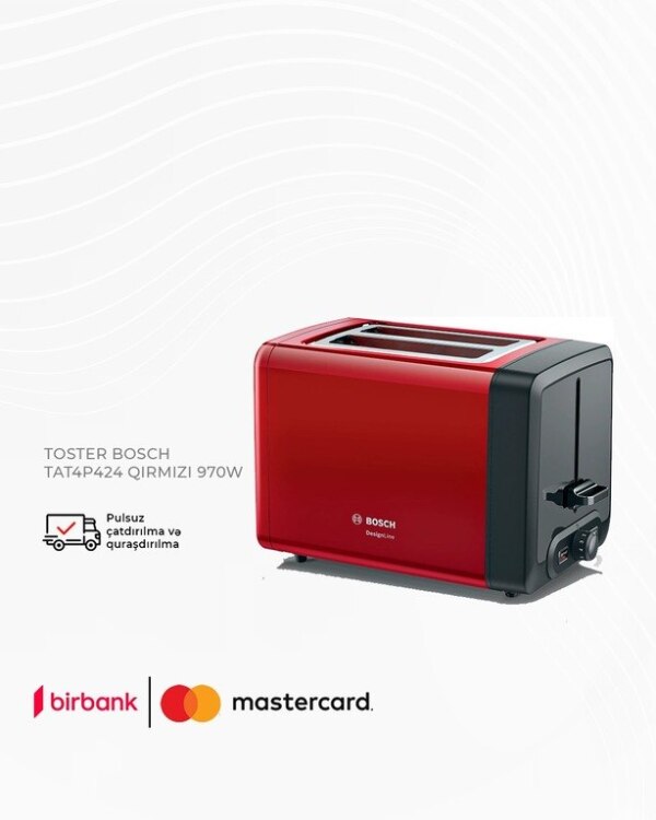 Toster Bosch TAT4P424 Qırmızı 970W