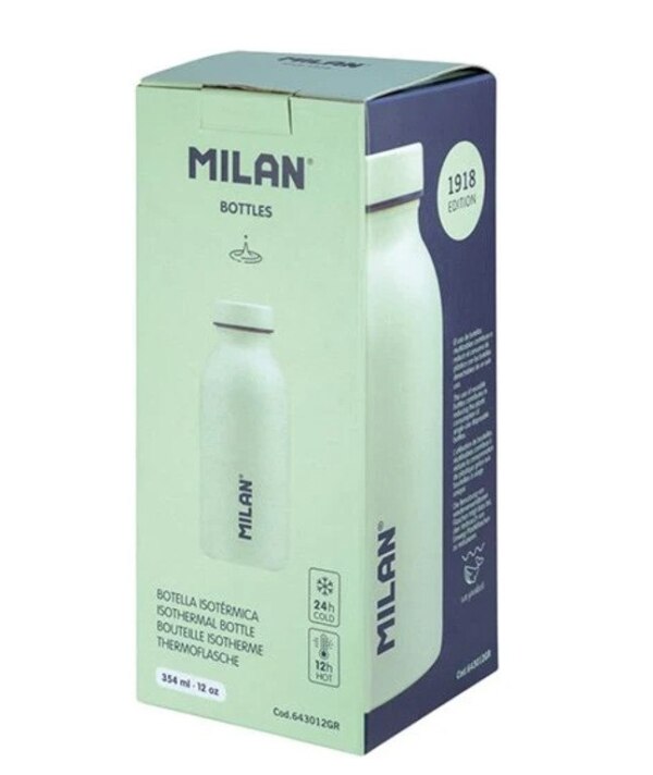 Milan 643012GR 1918 Yaşıl paslanmayan izotermal Flask 354ML