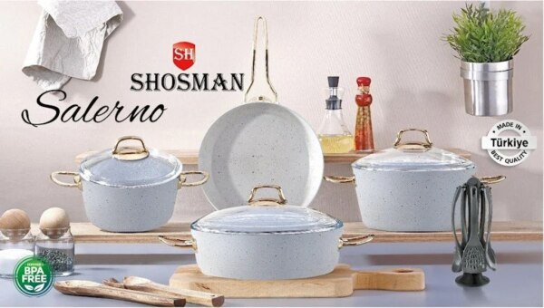 Qazan dəsti SHOSMAN Qranit 13 parça 5101