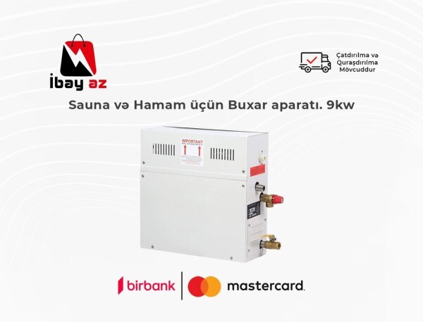 Sauna və Hamam üçün Buxar aparatı 9kw