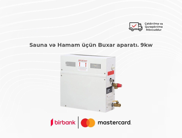 Sauna və Hamam üçün Buxar aparatı 9kw