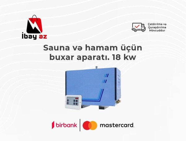Sauna və hamam üçün buxar aparatı 18 kw