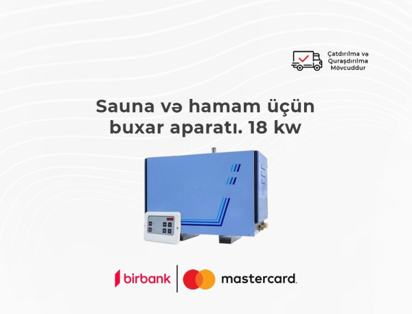 Sauna və hamam üçün buxar aparatı 18 kw