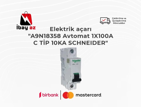 Elektrik açarı A9N18358 Avtomat 1X100A C TİP 10KA SCHNEIDER