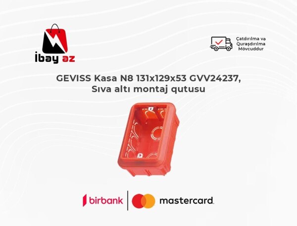 GEVISS Kasa N8 131x129x53 GVV24237 Gewiss markasının 24 SC serisinə aid olan sıva altı montaj qutus