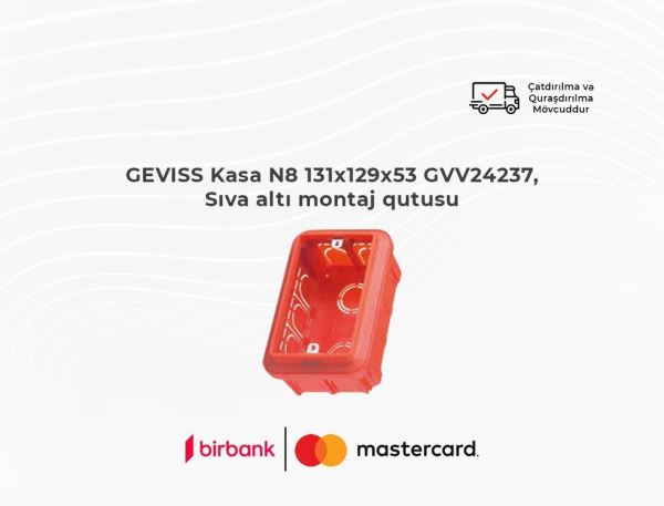 GEVISS Kasa N8 131x129x53 GVV24237 Gewiss markasının 24 SC serisinə aid olan sıva altı montaj qutus